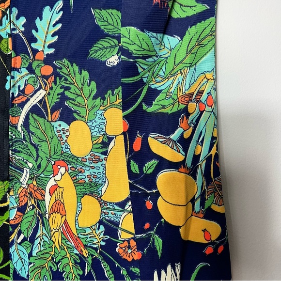 Vintage Mushroom Fungi Floral Bird Print Dress Sleeveless Size Medium - Picture 8 of 12